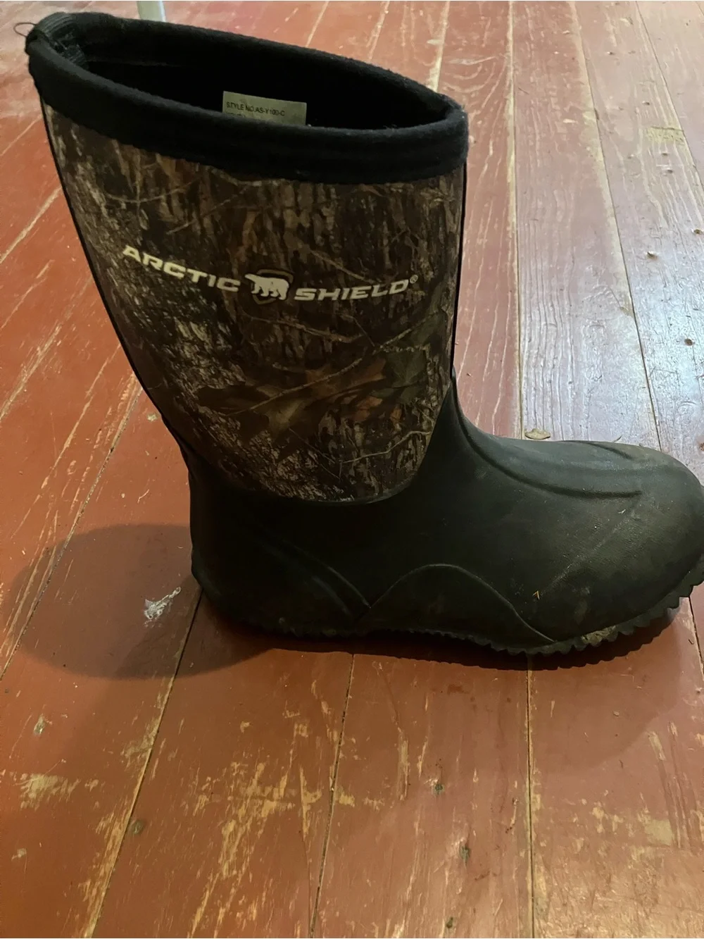 Kids Black Camo Rain & Snow Boots